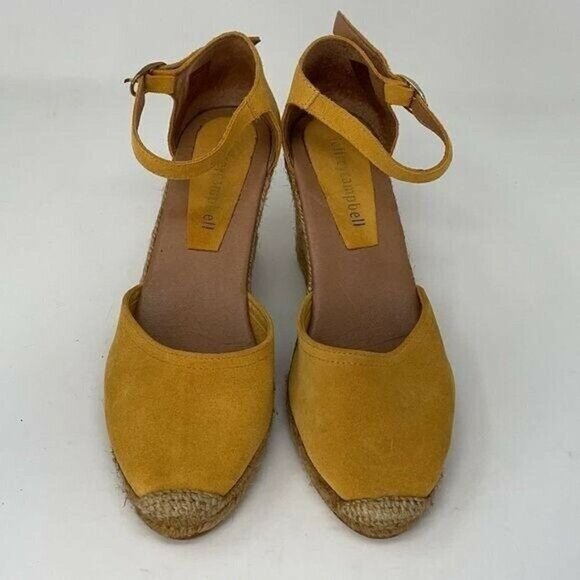 Jeffrey Campbell Sandals Wedge Heels Yellow Suede Espadrille EU 40 Size 10 9.5 - Picture 2 of 13